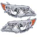 waltyotur Headlights Assembly Replacement for 2012 2013 2014 Camry Polycarbonate Lens ABS Plastic Housing Projector Headlamps Left+Right (Chrome)