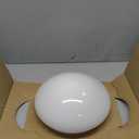 Satco 8 Inch Mushroom Glass Shade White Finish 9.5 Inch Diameter 7-7/8 Inch Fitter 4 Inch Height Replacement Globe Fixture Accessory 50-330