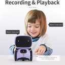 GILOBABY Kids Robot Toys, Interactive Toys Companion Smart Talking Robotic with Voice Control Touch Sensor, Singing, Dancing, Recording, Repeat, Birthday Gifts for Girls Ages 3+ Years (Purple)