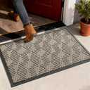 Yimobra Outdoor Mats for Front Door 29.5x17, Stops Mud & Dirt at Entrance, Fits Garage & Patio, All-Weather Waterproof Non Slip Outdoor Indoor Welcome Mat, Beige