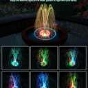 SZMP Solar Fountain Pump Upgraded 100% Glass Panel, 3.5W Solar Powered Fountain Built-in 2000 Battery with 7 Nozzle & 4 Fixer, Solar Fountain for Bird Bath, Pond, Fish Tank, Outdoor