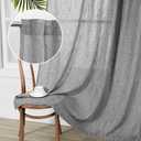 MYSKY HOME Living Room Curtains Semi Sheer Light Filtering Privacy Drapes Linen Look Textured Boho Home Decor, Backdrop Curtain for Parties, 50" x 84", Dark Grey, 2 Panels