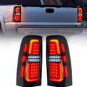 MEGAIE DOT Approved Smoked LED Tail Light Assembly Compatible with 1999-2006 Chevy Silverado 1500 2500 and 1999-2002 GMC Sierra 1500 2500 3500