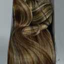 REECHO Ponytail Extension, Drawstring Ponytail Extension Long Wavy Layered Pony Tails Hair Extensions 22inch Natural Fake Ponytail Clip in Synthetic Hairpiece for Women, Copper with Highlights