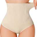 Nebility Tummy Control Panties Seamless Shapewear High Waisted Body Shaper Butt Lifter Panty Shaping Boyshorts Underwear (X-Large, Beige)