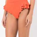 WDIRARA Women's Ruffle Bikini Bottoms High Waist Full Coverage Swim Briefs Bathing Suit Beachwear Orange Large
