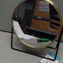 La Crosse Clock 404-3719 Stiles Swivel Tabletop Silent Sweeping Analog Quartz Metal Clock with Mirror