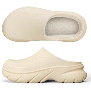 Unisex Waterproof Winter Slippers for Outdoor, Fuzzy Lined Non-Slip Snow Boot House Shoes with Rubber Sole, Indoor Outdoor Comfort for Cold Weather,42-43