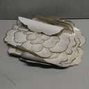 FAVE 4PCS Floral Round Placemats Golden Placemats Vinyl Placemats Set of 6 for Dining Table Reusable Metallic Shiny Gold Placemats for Wedding, Banquet, Birthday, Party, Restaurant （15 x15,Gold）