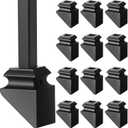 Funrous 12 Pack Iron Baluster Shoes Stair Flat Shoe with Screw for 1/2 Inch, Square Iron Balusters Wrought Spindles for Staircase Slant Shoes with Screw, Satin Black