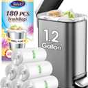 1.2 Gallon 180 counts Small Strong Trash Bags 5 Liter Garbage Bags by Teivio, Bathroom Trash Can Bin Liners, Plastic Bags for home office kitchen, Clear