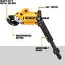 DEWALT Metal Shear/Cutter Drill Attachment, Impact Ready, 360 Degree Pivoting Head, Cuts 18GA Material (DWASHRIR)(Yellow, Black)
