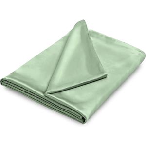 NSGZ 60" x 80" Satin Duvet Cover for Weighted Blanket, Luxury Silky Removable Satin Weighted Blanket Cover with 8 Ties Secure Fastening, Sage Green