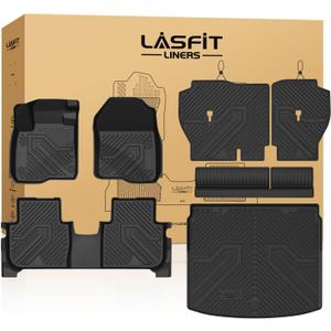 LASFIT Full Set Floor Mats for Honda CR-V 2026 2025 2024 2023 (Gasoline & Hybrid & e:FCEV), All Weather TPE Custom Fit Floor Liners 1st & 2nd Row & Seat Back Mat & Cargo Mat (Upper Position)