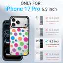 Clear TPU Phone Case Cover for iPhone 17 Pro with Design, Drop Protection, Cute Case for Girl Women, Colorful Polka Dots