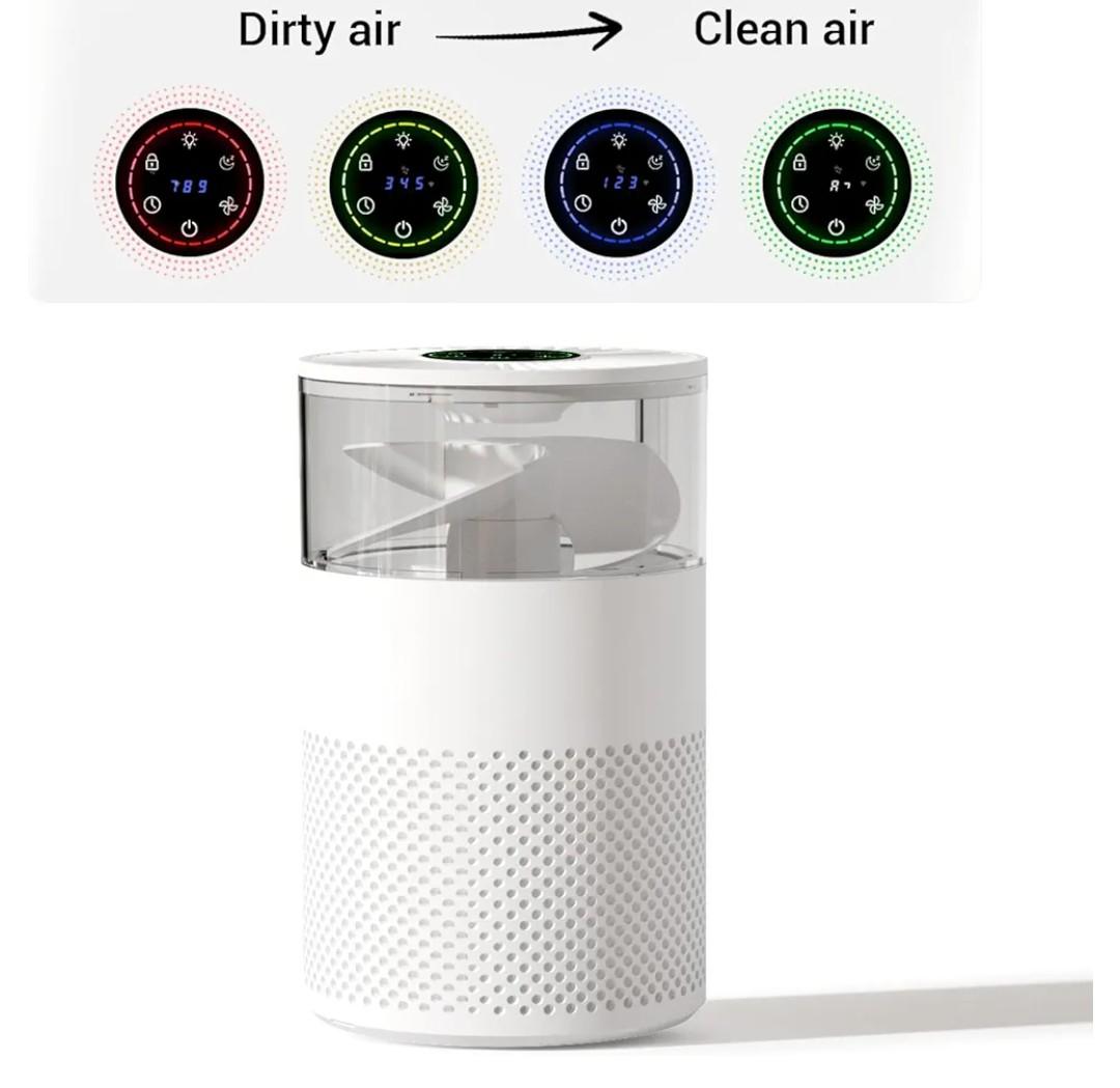 HEPA Air Purifiers for Home with 4-Stage Filtration, Removes Formaldehyde Smoke Pet Dander, Air Purifier for Bedroom Baby Room Office, Odor Eliminator with Filter Replacement Reminder