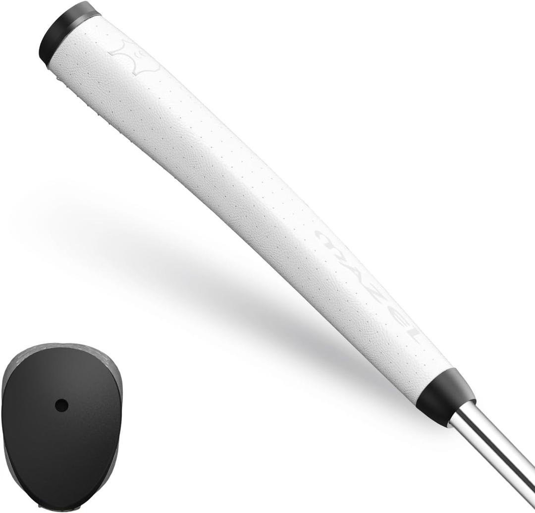 MAZEL Ultra-light Golf Putter Grip for Men - 2.0 Advanced Surface Texture Non-slip Golf Grip,Great Comfortable Feel and More Consistent Stroke (Raw White)