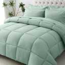 JOLLYVOGUE Queen Comforter Set, Ultra-Soft Bed in a Bag Queen Size 7 Pieces, Oeko-TEX Certified Bedding Set with Down Alternative Comforter, Sheets, Pillowcases & Shams, Sage Green