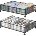 Hleelomi Under Bed Storage with Wheels, 360° Rotating, NoAssembly Underbed Storage Containers, 2PACK