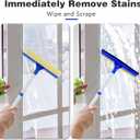 4 x 15.9" Window Squeegee for Car,2 in 1 Squeegee Window Cleaner with Long Stainless Steel Handle,Sponge Car Window Squeegee for Gas Station, Glass,Shower (Iron Pole)