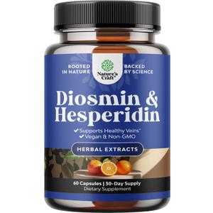 Diosmin Hesperidin 1000mg Complex for Adults - Bitter Orange Supplement for Varicose Veins Support, Leg & Feet Blood Health - Diosmin & Hesperidin Supplements from Citrus Aurantium - 60 Count