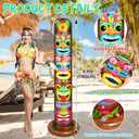 Leyndo 6 ft Inflatable Tiki Luau Party Decorations Hawaiian Luau Tropical Inflatables Tiki Decor with Storage Bag Blow up Party Beach Supplies for Hawaiian Bar Summer Pool Decor(Brown,2 Pack)
