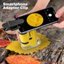 100x-250x Pocket Microscope for Kids Adults, Protable Handheld Miniscope, Mini Microscope Kit for Kids Adults Home School Lab Biology Science Education, Yellow