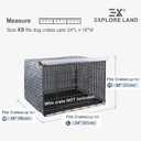 Explore Land Pattern Dog Crate Cover for 24 Inches Wire Cage, Heavy-Duty Polyester 1 2 3 Doors Standard Metal Pet Kennel Enclosure (Morocco)