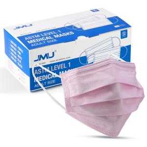 JMU 3 Ply Disposable Face Mask for Adult, Medical Grade, Comfortable & Breathable Suitable for Protection, 50 Pack, Blue