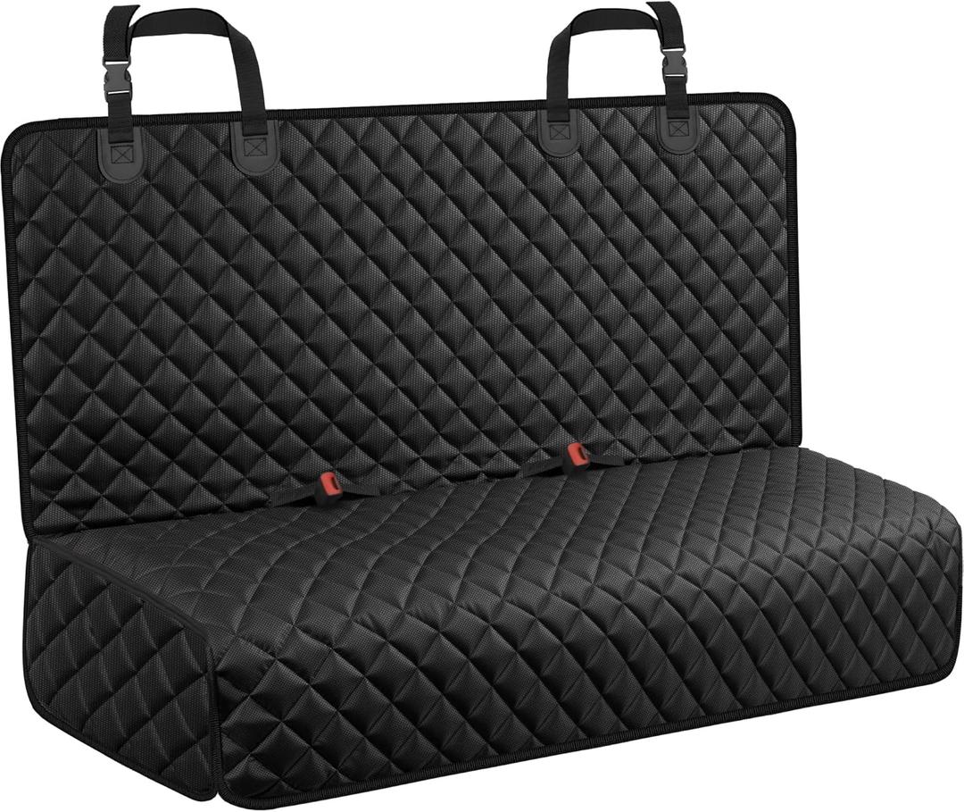 URPOWER Dog Car Seat Cover for Back Seat - Waterproof Non-Slip Car Seat Protector for Dogs Pet, Scratchproof Back Bench Seat Covers for Full-Size SUVs & Pickup Trucks, Black (X-Large (58" x 51"))