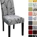 Dining Room Chair Covers Set of 1, Stretch Printed Parsons Chair Slipcovers Spandex Removable Washable Kitchen Chair Protector Cover for Dining Room, Hotel, Ceremony