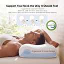 Bedsure Cervical Neck Pillow - Memory Foam Pillows for Ergonomic Orthopedic Pillow for Neck Pain Relief, Double - Sided Design Shape Gently Cradles Head & Provides for Side & Back Sleepers, Queen