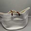 Casaphoria Extra Large Woven Cotton Rope Storage Basket for Organizing Towels Blanket Laundry Baskets for Bathroom,White Tall Laundry Basket for bedroom,Woven Hampe with Handles for Living Room