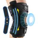Fit Geno Hinged Knee Brace for Meniscus Tear: Adjustable Knee Support for Knee Pain w/Side Stabilizers & Hinges for Injury or Surgery Recovery - Men and Women (Black)