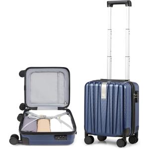 Hanke 14 Inch Underseat Carry On Luggage, Lightweight Hard Shell Rolling Mini Suitcase, Portable Small Travel Bag Gift for Travel Business Trip (Dark Blue)