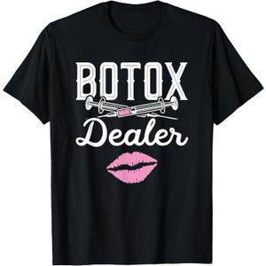 Plastic Surgery Cosmetic Nurse Lips Injector Botox Dealer T-Shirt (Small, Black)
