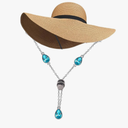 Sun Hat Chin Cord Chain Adjustable Crystal Hat Strap Windproof Cap Anti-Lost Strap for Bucket Hat
