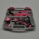 Hi-Spec 35pc Pink Tool Kit with 3.6V USB Electric Screwdriver and Drill Set. Complete Women Tool Set