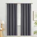 Lecloud Grey Room Darkening Curtains for Bedroom 72 Inches Long 2 Pcs, Rod Pocket Soft Farmhouse Decor Window Curtains, Thermal Insulated Rustic Solid Drapes for Living Room, Each Panel 40" W x 72" L