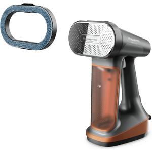 Rowenta Iron Steamer for Clothes, 3in1 Hand Held Steamers, Clothing Steamer, Ironing, Lint Remover, 7.1 Oz Tank, 1875 Watts, Auto-Off, Black & Copper, DR8855