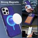 MZELQ for iPhone 16 Pro Case, Compatible with MagSafe, Shower Blue, Shockproof, Drop Proof, Ultra-Slim, Diamond Camera Protector, Screen Protector, Silicone Designed for iPhone 16 Pro Case