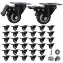 2 Inch Caster Wheels Set of 28 Heavy Duty Casters,with Brake,No Noise Locking Polyurethane (PU) Wheels, for Furniture and Workbench Load 800lbs