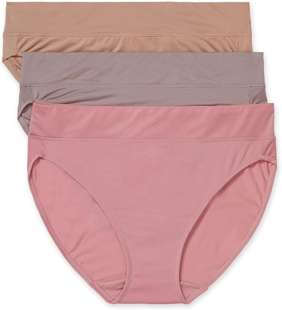 Warner's Women's Blissful Benefits Dig-Free Comfort Waistband Microfiber Hi-Cut 3-Pack XXL