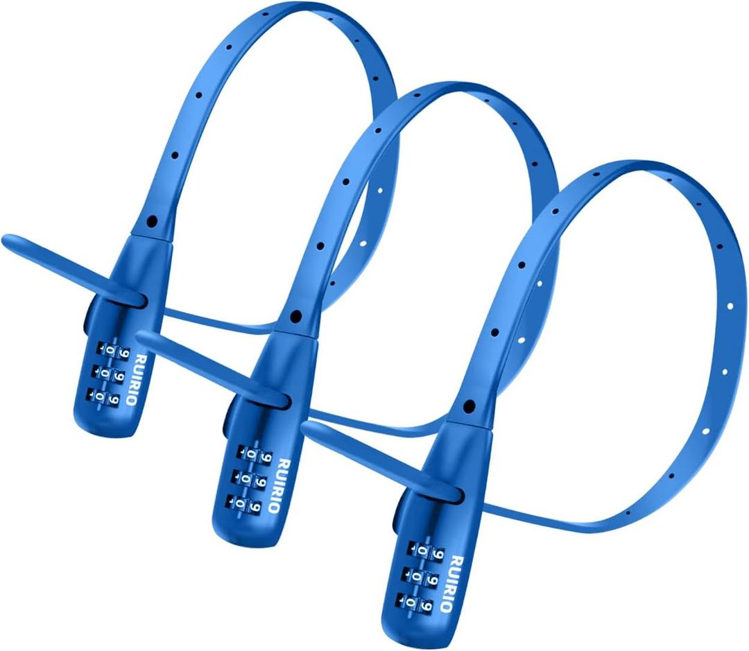 Zip Tie Lock Adjustable Cable Lock for Kids Bike, Helmet, Fridge Cabinets, Drawers, Fences, Toolboxes, Bike Rack, Suitable for Adult, Child, Kid, Baby. 3 Pack (Blue)