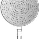 Silicone Splatter Screen for Frying Pan 13 Inch - Grease Splatter Guard with Foldable Handle, Dishwasher Safe & Never Rusts, Fits Most Pans for Stove Top & Bacon Cooking (Gray)