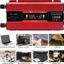 1200W Car Power Inverter DC 12V to 110V AC Converter 1200W Inverter Power Inverters with LCD Display and AC Outlets 2A USB Charging Port