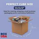 BOX USA Cube Shipping Boxes 12"L x 12"W x 12"H (25-Pack) - Corrugated Cardboard Box for Moving, Mailing, Packing, Packaging and Storage