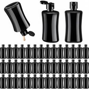 Domensi 100 Pcs 3.4 oz Black Travel Squeeze Bottles with Lids