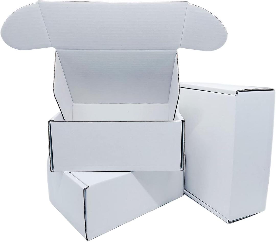 Small White Box 6 x 4 x 3 Inch 50 Pack Recyclable Corrugated Gift Mailers Storage Business Packaging Shipping Boxes