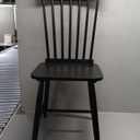 Black Windsor Dining Chairs Armless Spindle Back Solid Rubber Wood Set of 1